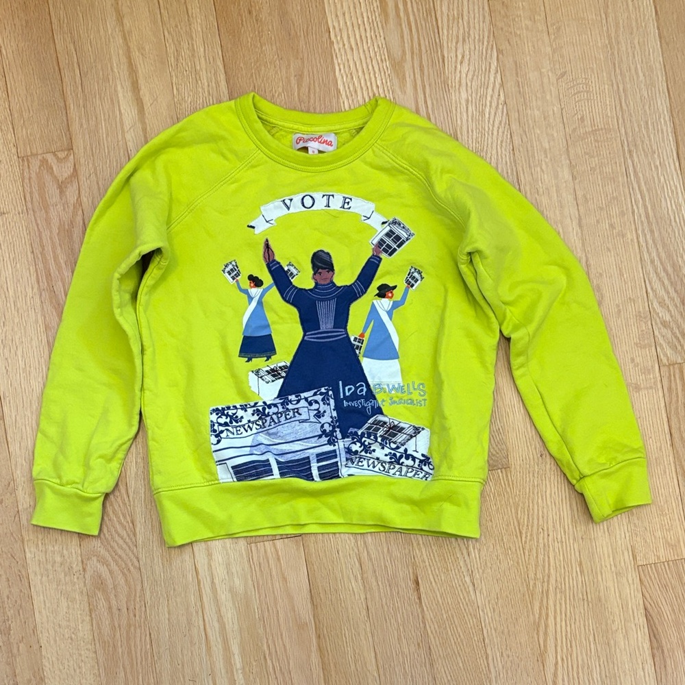 Lime Green Vote Graphic Kids Sweatshirt